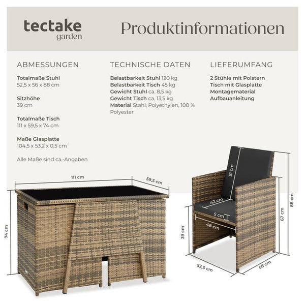 Rattan Sitzgruppe Lausanne natur