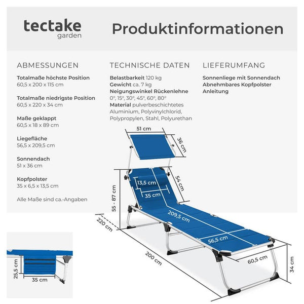 Sonnenliege Lorella blau