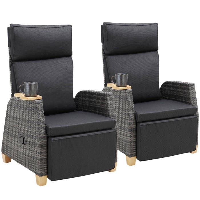 Pescara rattan armchairs, set of 2 