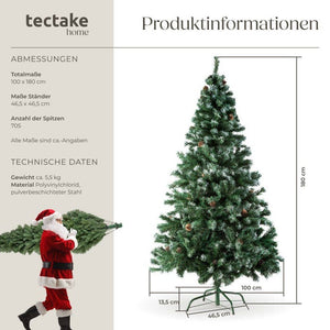 Künstlicher Weihnachtsbaum mit Zapfen, 180 cm