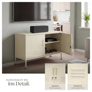 Sideboard Baker Metall mit Magnetverschluss creme 100 x 42,5 x 65 cm