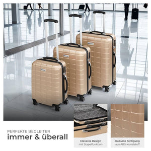 Trolley Set 3-tlg. aus Hartschale, champagner