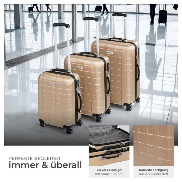 Trolley Set 3-tlg. aus Hartschale, champagner