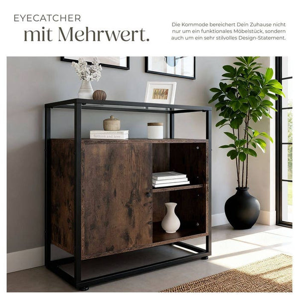 Kommode Conventry 70x38x80,5cm Industrial dunkelbraun