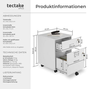Rollcontainer Vagur weiss