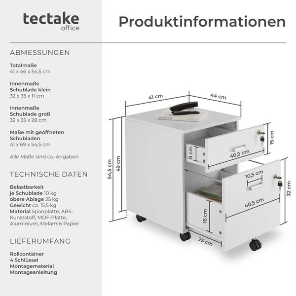 Rollcontainer Vagur weiss