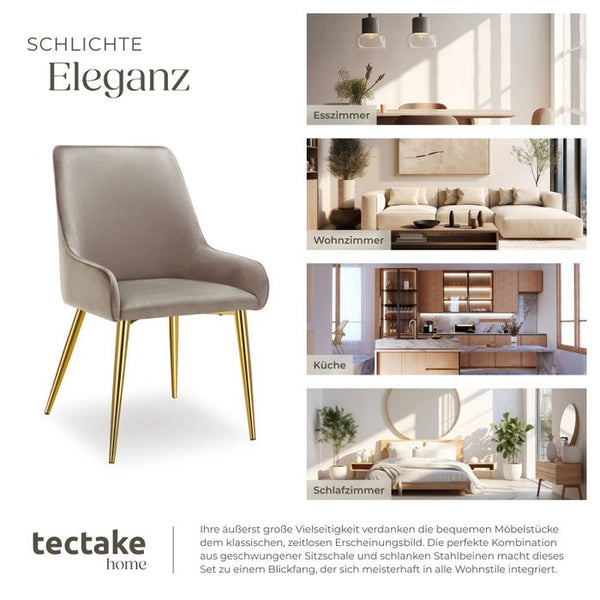 Polsterstuhl Avane taupe 4er Set