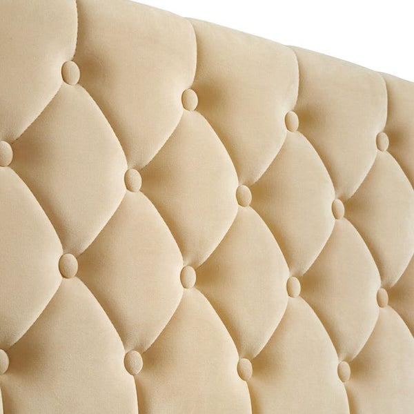 Polsterbett mit LED-Leisten & Stauraum beige 140 x 200 cm