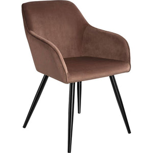 Stuhl Marilyn Samtoptik, schwarz/braun