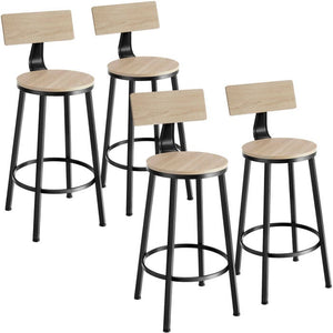 Set Barhocker Poole Industrial Holz hell, Eiche Sonoma 4er Set
