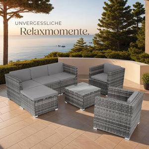 Rattan Lounge Lignano grau