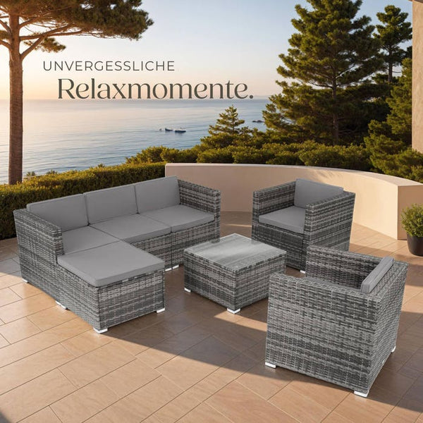 Rattan Lounge Lignano grau
