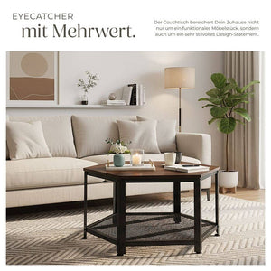 Couchtisch Norwich Industrial Holz dunkel, rustikal