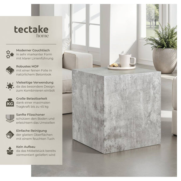 Couchtisch Lasley Beton Optik 45 x 45 x 50 cm