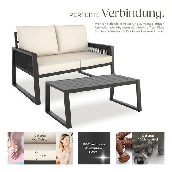 Gartenlounge-Set Captive im Rope-Design Set 2 (1 x Sofa / 1 x Tisch)