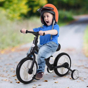 Laufrad Kinderfahrrad Lauflernrad 2-in-1 Stützräder Pedale 2-5 Jahre PP Schwarz