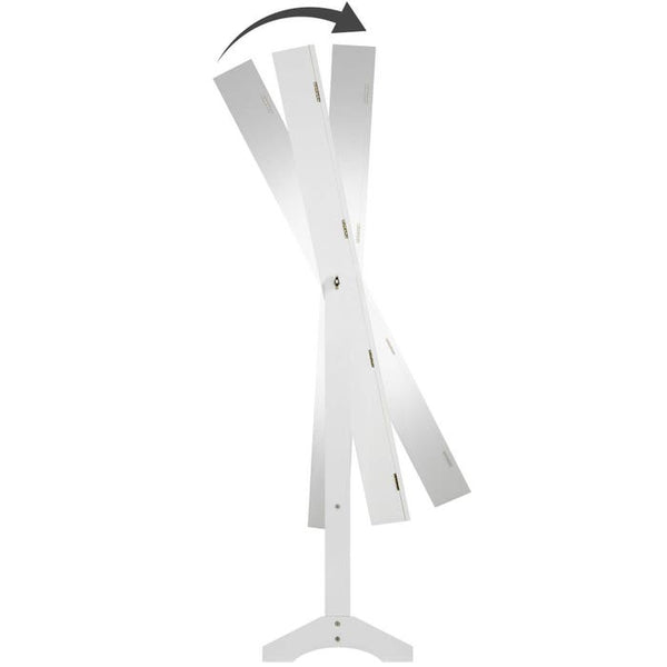 Schmuckschrank mit Spiegel, hochkant weiss