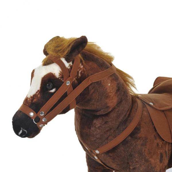 Spielpferd mit Sattel Metall, Plüsch 85 x 28 x 60 cm Braun