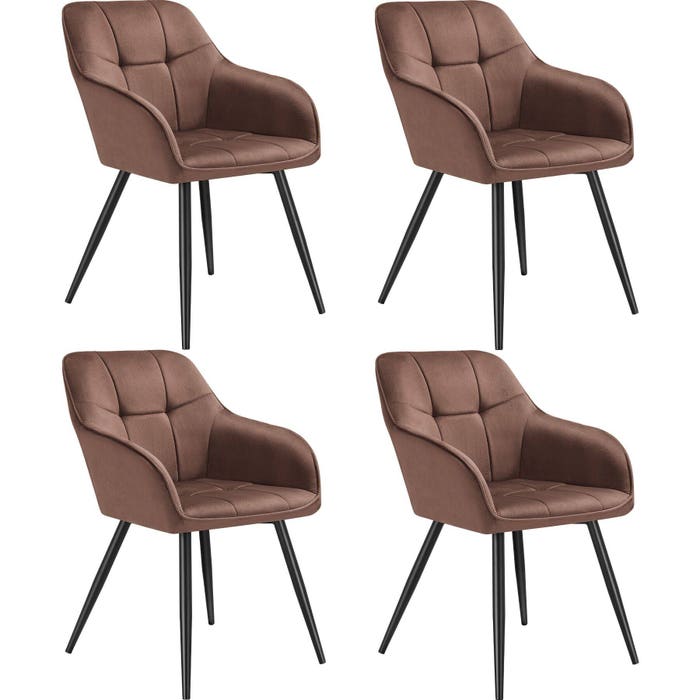 Esszimmerstuhl Marilyn braun/schwarz 4er Set