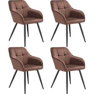 Esszimmerstuhl Marilyn braun/schwarz 4er Set