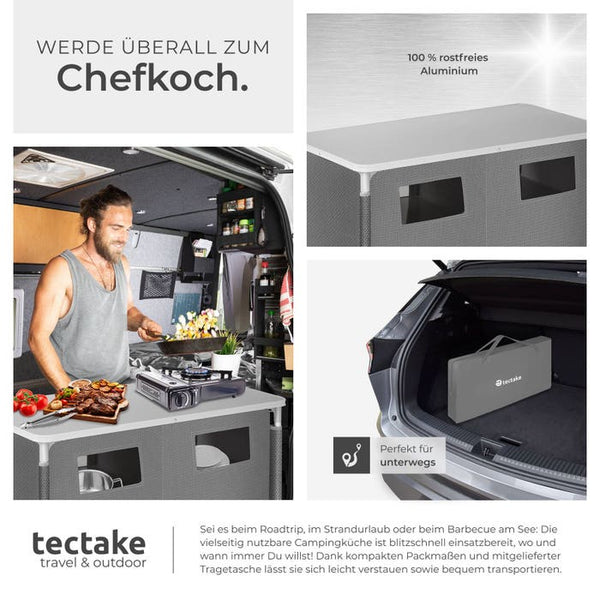 Camping kitchen 97x47.5x78cm gray