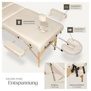 3 Zonen Massageliege beige