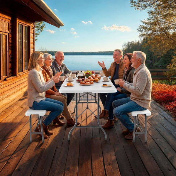 Campingtischgarnitur Panja weiss
