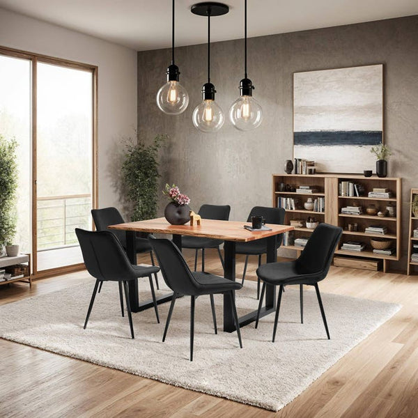 2er Set Stuhl Monroe Samtoptik schwarz