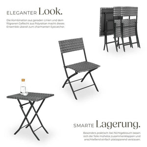 Rattan Balkonset Trevi, grau