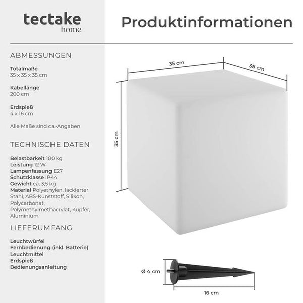 Leuchtwürfel Luminous Cube S (35 x 35 x 35 cm)