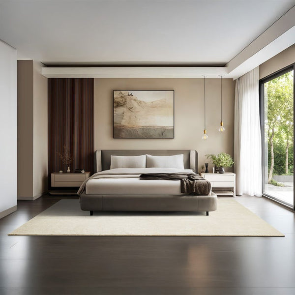 Tapis à poils courts Soft Zone beige 200 x 290 cm 