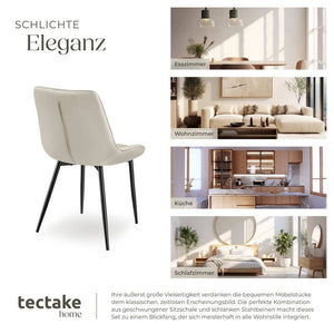 4er Set Stuhl Monroe Samtoptik creme