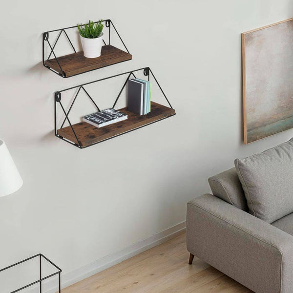 2 Rockport Industrial hanging shelves, dark brown