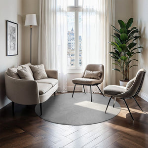 Tapis à poils courts Soft Zone gris Ø 120 cm 