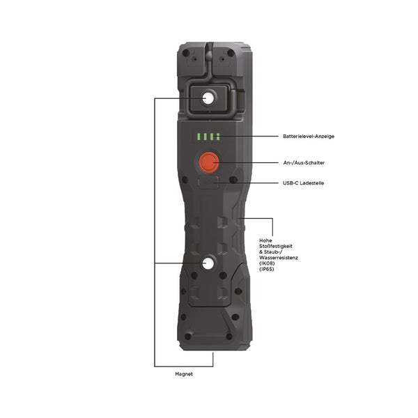 PROJAHN POWER LED Akku Hand-Arbeitslampe PJ-HL1200 Wiederaufladbar