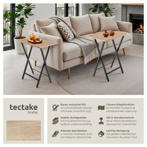 2er Set Beistelltische Phoenix Industrial Holz hell, Eiche Sonoma