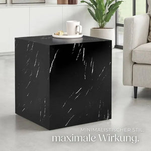 Couchtisch Lasley Würfel Marmor Optik schwarz 45 x 45 x 50 cm
