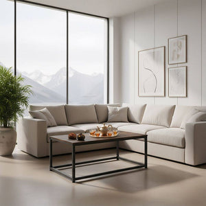 Couchtisch Lynch Industrial Holz dunkel, rustikal