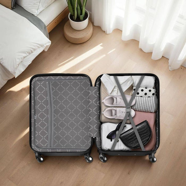 Hartschalenkoffer und Beauty-Case Set 4-tlg. Schwarz