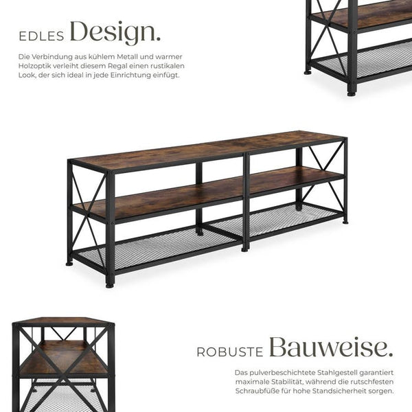 TV-Regal Indianapolis Industrial Holz dunkel, rustikal 161 cm