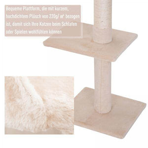 Katzenbaum Kratzbaum Katzenkratzbaum mit Sisalsäulen höhenverstellbar Beige