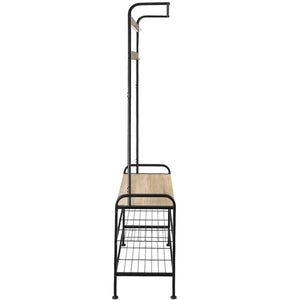 Garderobe Industrial Holz hell, Eiche Sonoma 73,5x36x184cm