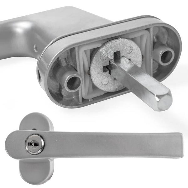 6 Fenstergriffe abschliessbar silber