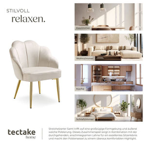 Cocktailsessel Hellen créme/gold 4er Set