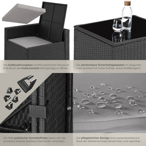 Rattan Lounge Verona schwarz
