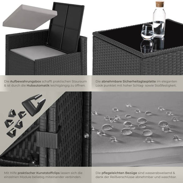 Rattan Lounge Verona schwarz