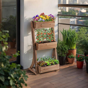 Vertikalbeet Flora braun 60 x 49 x 140 cm