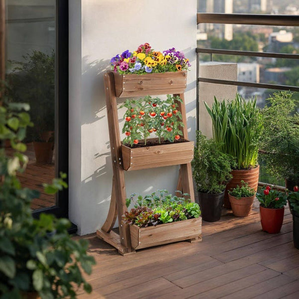 Vertikalbeet Flora braun 60 x 49 x 140 cm