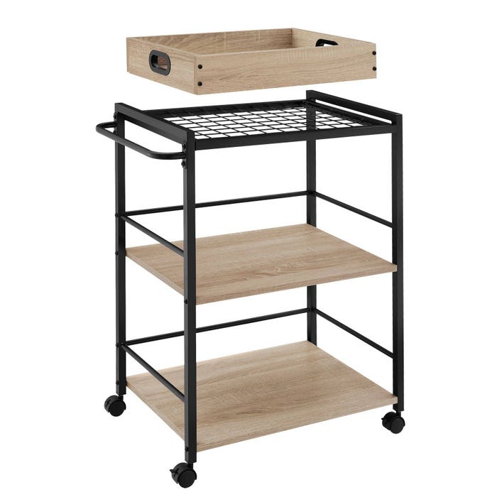 Servierwagen Worcester Industrial Holz hell, Eiche Sonoma