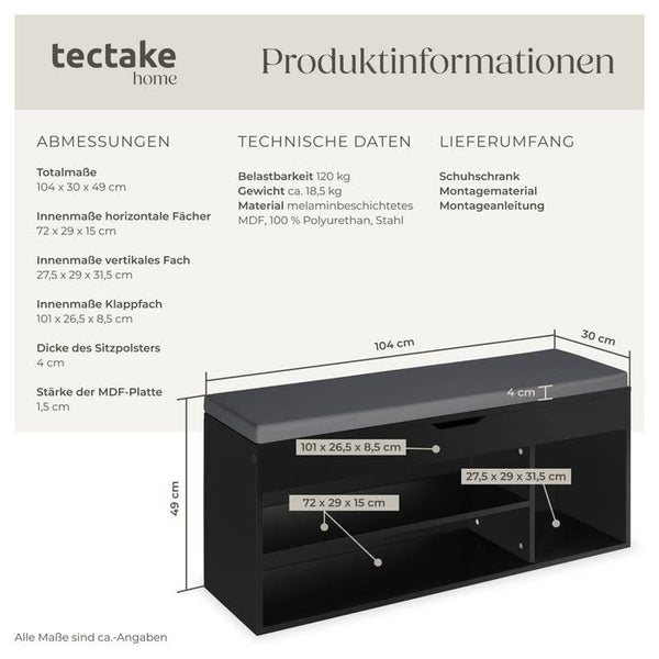 Schuhbank Natalya schwarz
